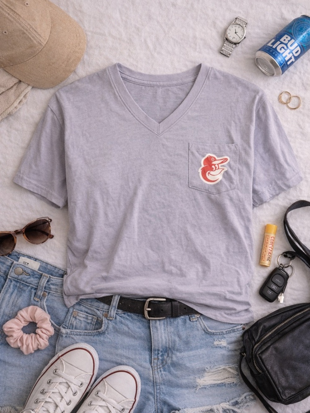 Majestic Baltimore Orioles Women’s Large Graphic Tee Dog Baseball MLB Shirt
